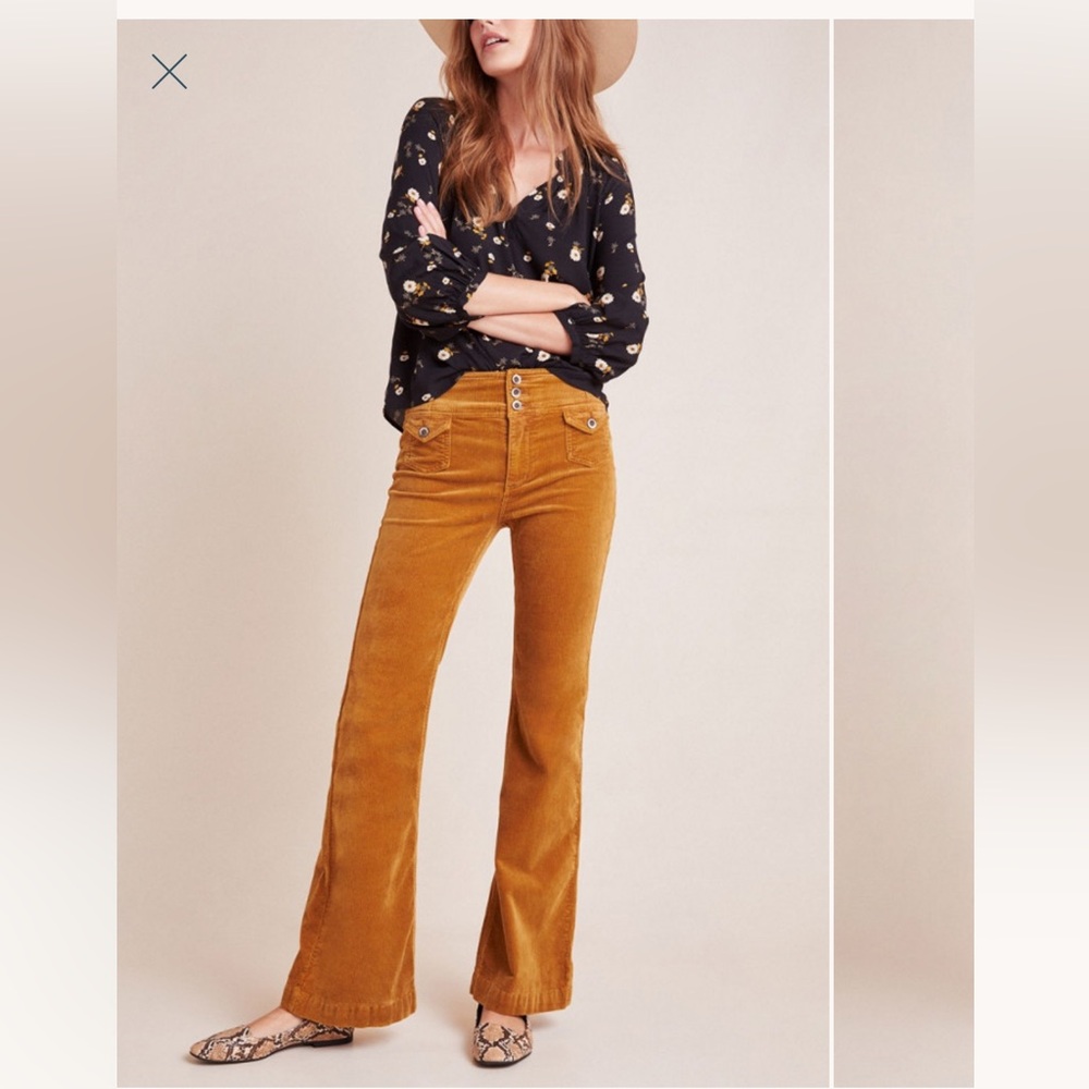 Pilcro and the Letterpress Tan Flare Pants
